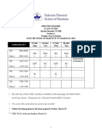 Weekly Schedule of MBA 2022 SIIB Week 1 Section A