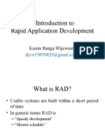Introduction To Rapid Application Development: Kasun Ranga Wijeweera