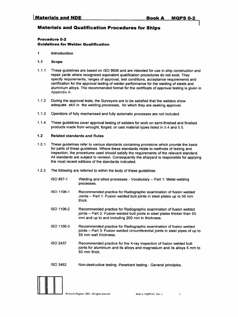 Materials and Qualification Procedures For Ships PDF