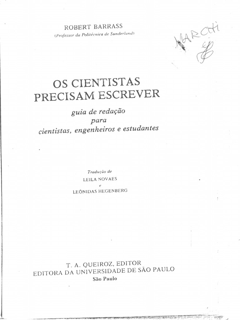 Robert Barrass - Os Cientistas Precisam Escrever | PDF