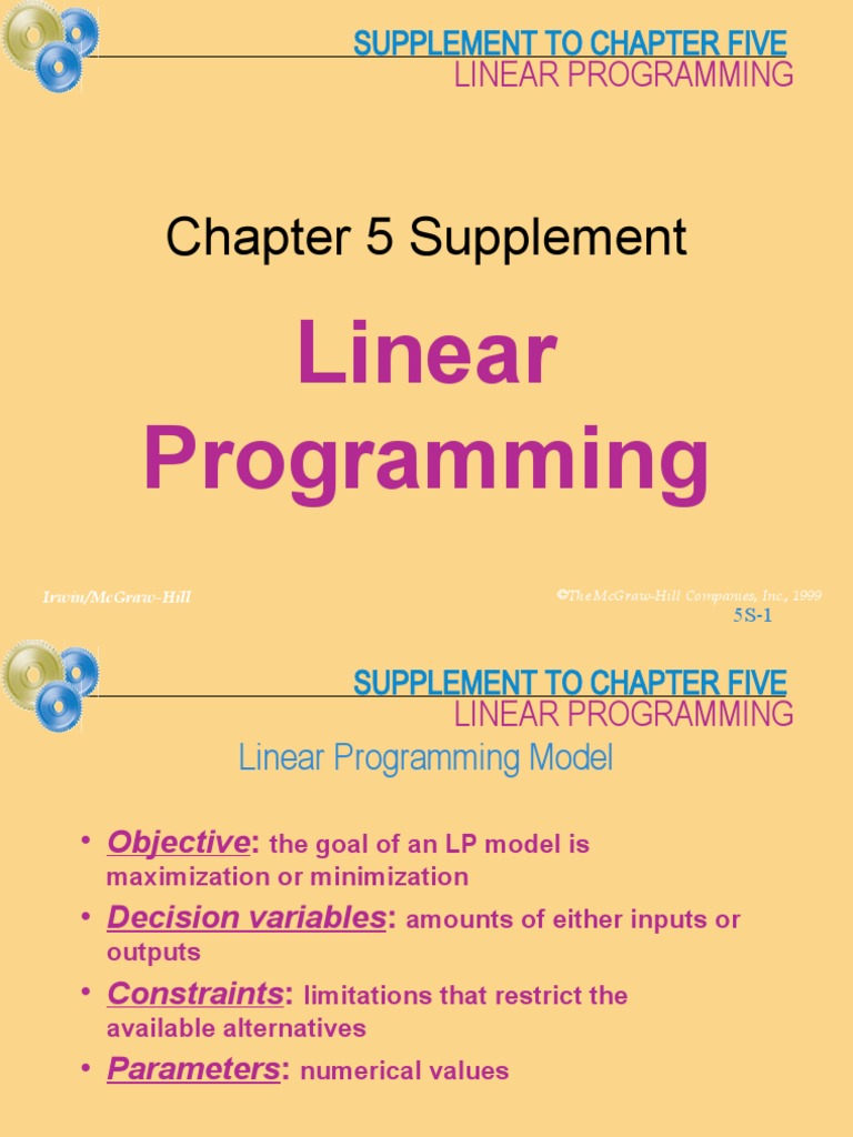 chap05-LINEAR PROGRAMMINGs | PDF | Linear Programming | Loss Function