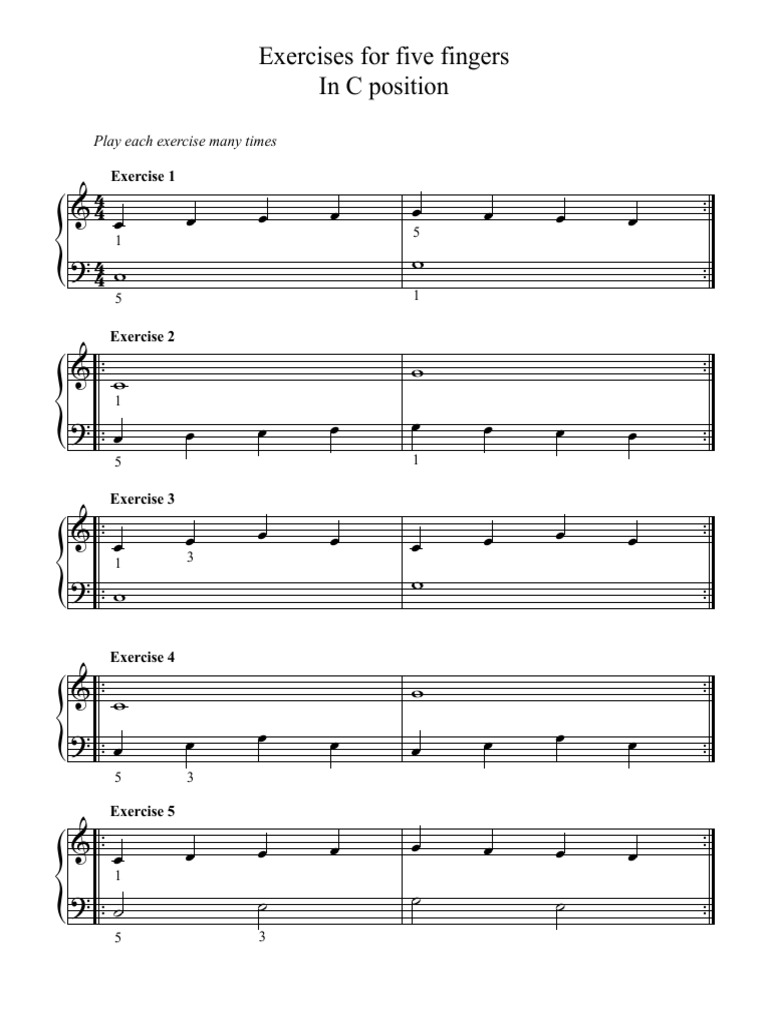 Exercises For Five Fingers. | PDF