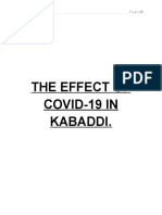 The Effect of Covid-19 in Kabaddi