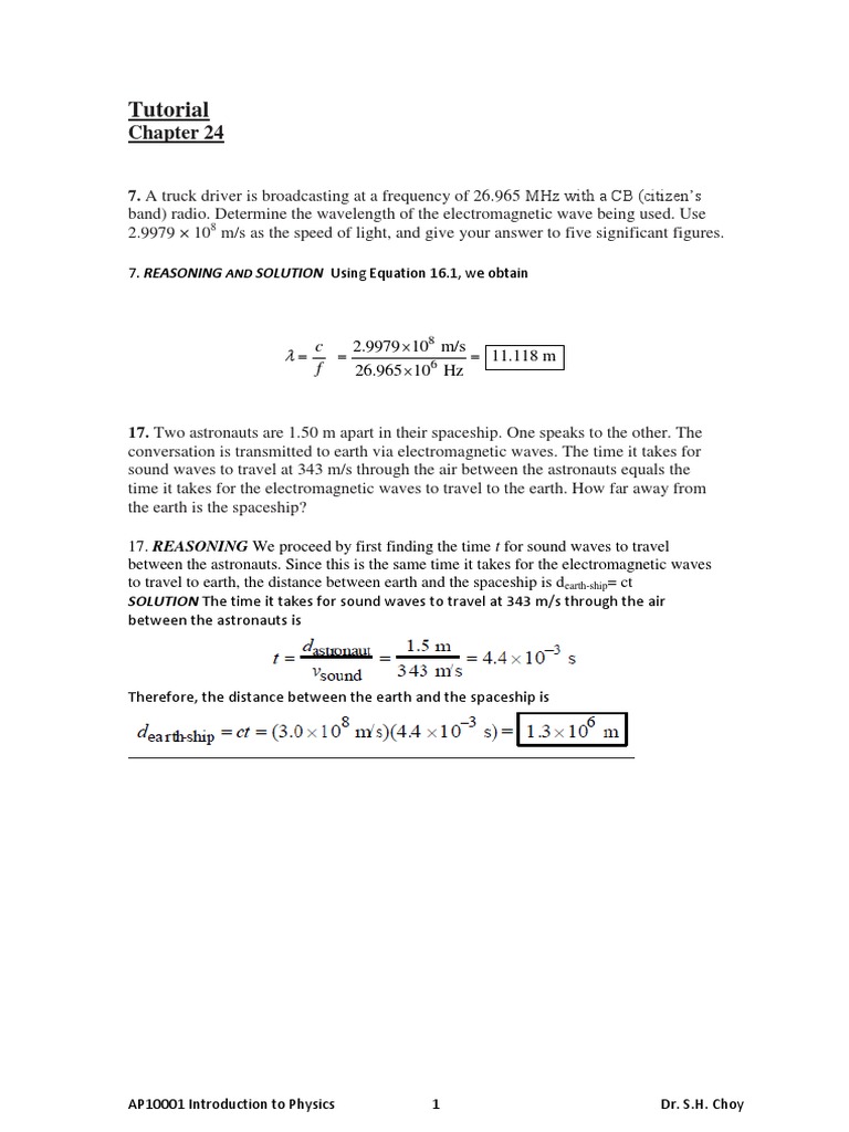 Tutorial Ch24 Solution | PDF