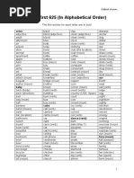 625 List Alphabetical