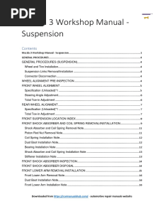 Mazda 3 Workshop Manual - Suspension: Downloaded From - Automotive Repair Manuals Website