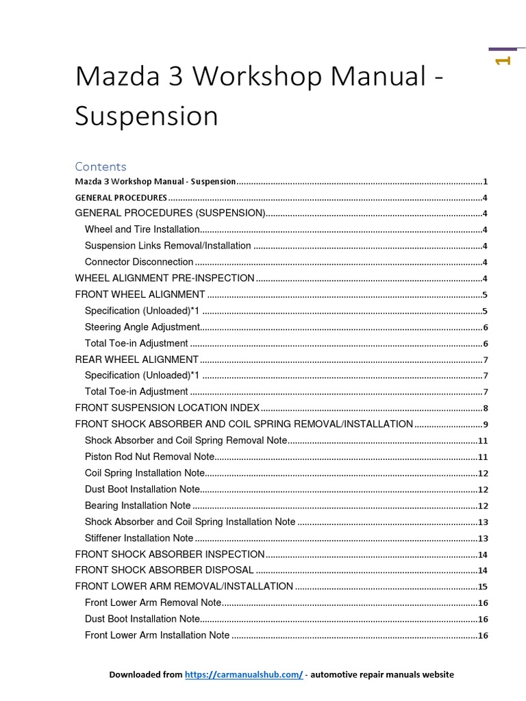 Mazda 3 Manual Suspension Downloaded From Automotive