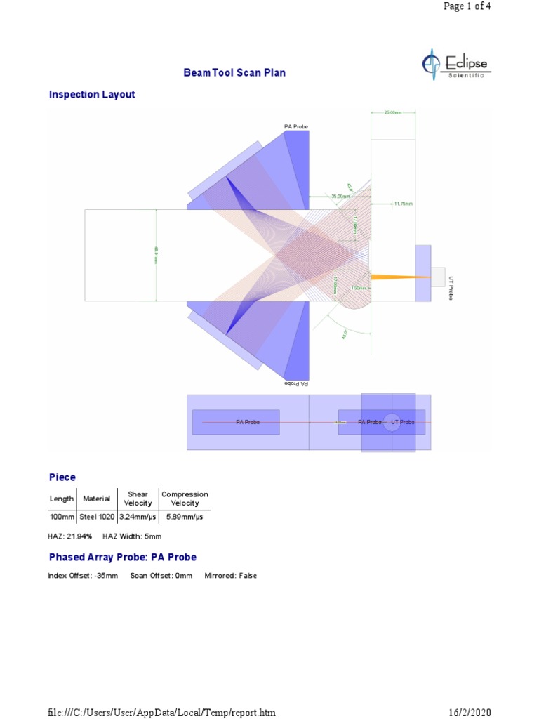 PAUT Scan Plan for Steel Inspection | PDF | Waves | Mechanics