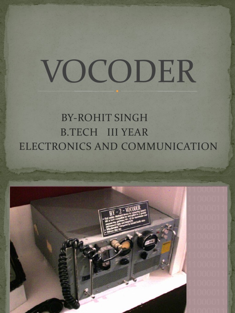 Overview of Vocoders and Their Applications | PDF