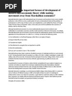 What Are The Important Focuses of Development of Modern Microeconomic Theory While Making Movement Away From Marshallian Economics?