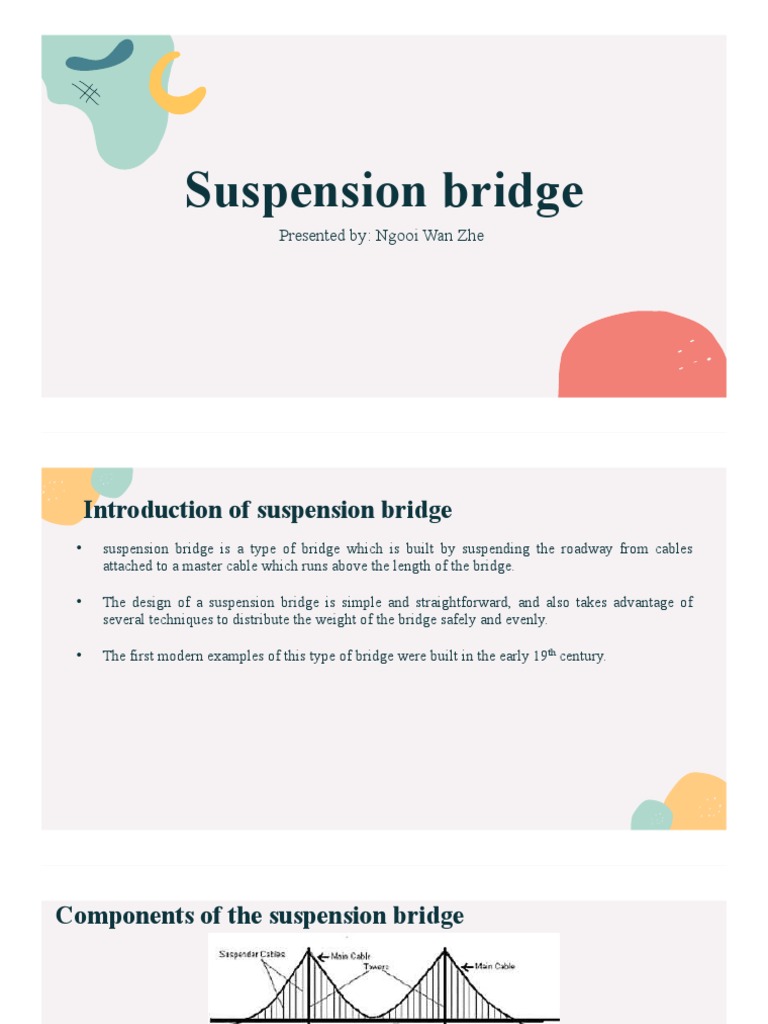 Overview of Suspension Bridges | PDF | Bridge | Transport Buildings And ...