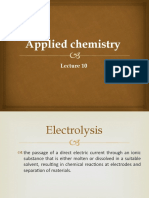 Applied Chemistry - Lecture 10