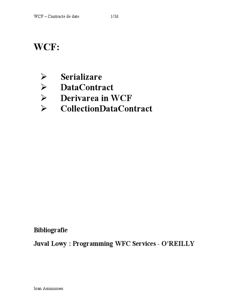 WCF C4 2012 Data Contract | PDF