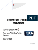 Foundation Fieldbus Project Requirements