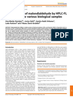 Quanti Fication of Malondialdehyde by HPLC-FL - Application To Various Biological Samples