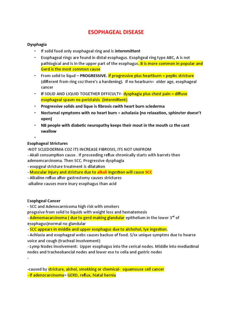 Esophageal Disorders Overview | PDF | Esophagus | Gastroesophageal ...