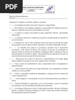 Exercício de Empreendedorismo para Prova para o Dia 20 de Novembro