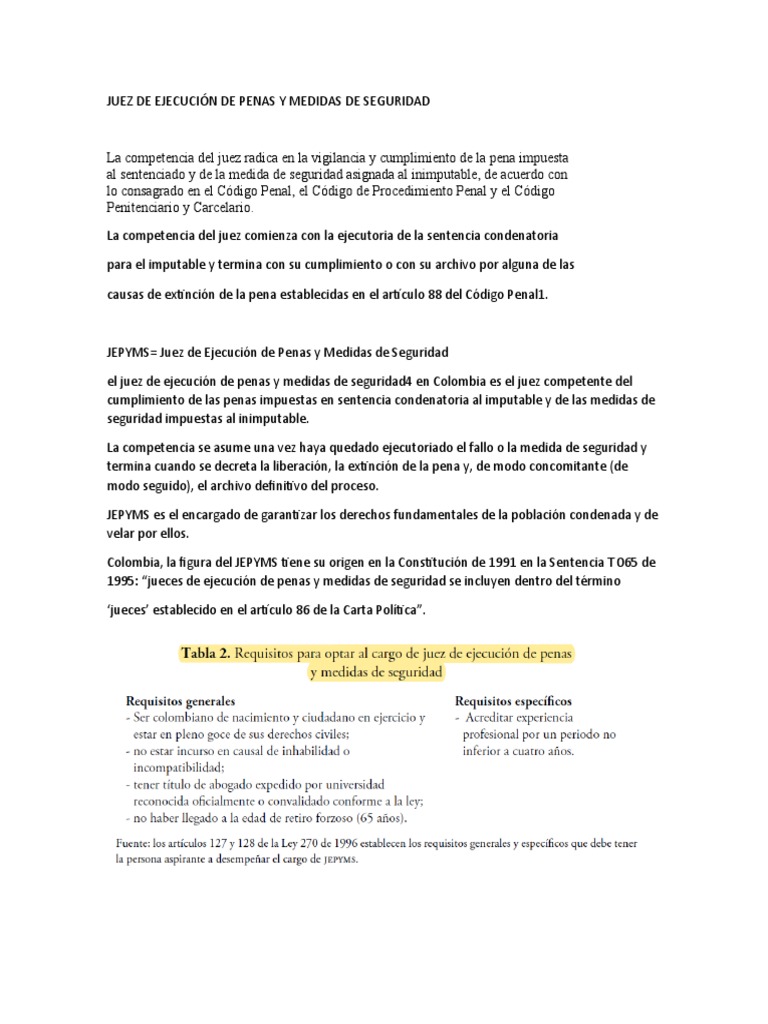 Funciones del Juez de Ejecución Penal | PDF | Castigos | Juez
