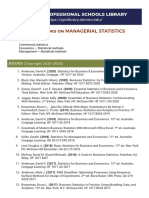 List of Books On Managerial Statistics: Ateneo Professional Schools Library