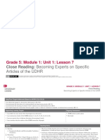 Grade 5: Module 1: Unit 1: Lesson 7: Close Reading: Becoming Experts On Specific