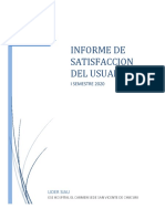 Informe Satisfaccion I Semestre 2020