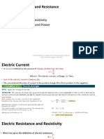 Electric Current Resistance and Resistivity Electrical Energy and Power