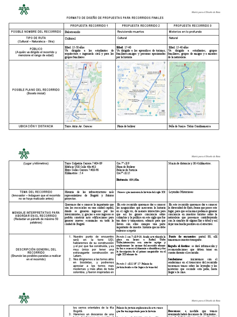 Diseño de Matriz de Recorridos | PDF | Bogotá | Naturaleza