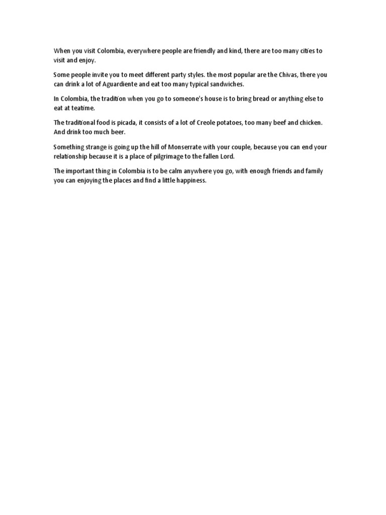 My View On Colombia Zulma Burgos | PDF | Cooking, Food & Wine | Lifestyle
