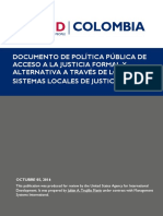 Documento de Política Pública de Acceso A La Justicia Formal y Alternativa A Través de Los Sistemas Locales de Justicia