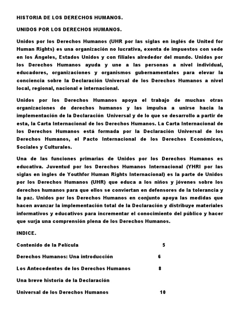 Historia de Los Derechos Humanos Guia DDHH | PDF | Convenio europeo de ...
