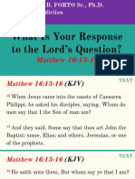 What Is Your Response To The Lord's Question