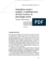 Atmosfera Social y Cambio - Contribuciones de Kurt Lewin a La Psicologia Social