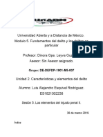 Grupo: DE-DEFDP-1901-M5-007: Sesión 5. Los Elementos Del Injusto Penal II