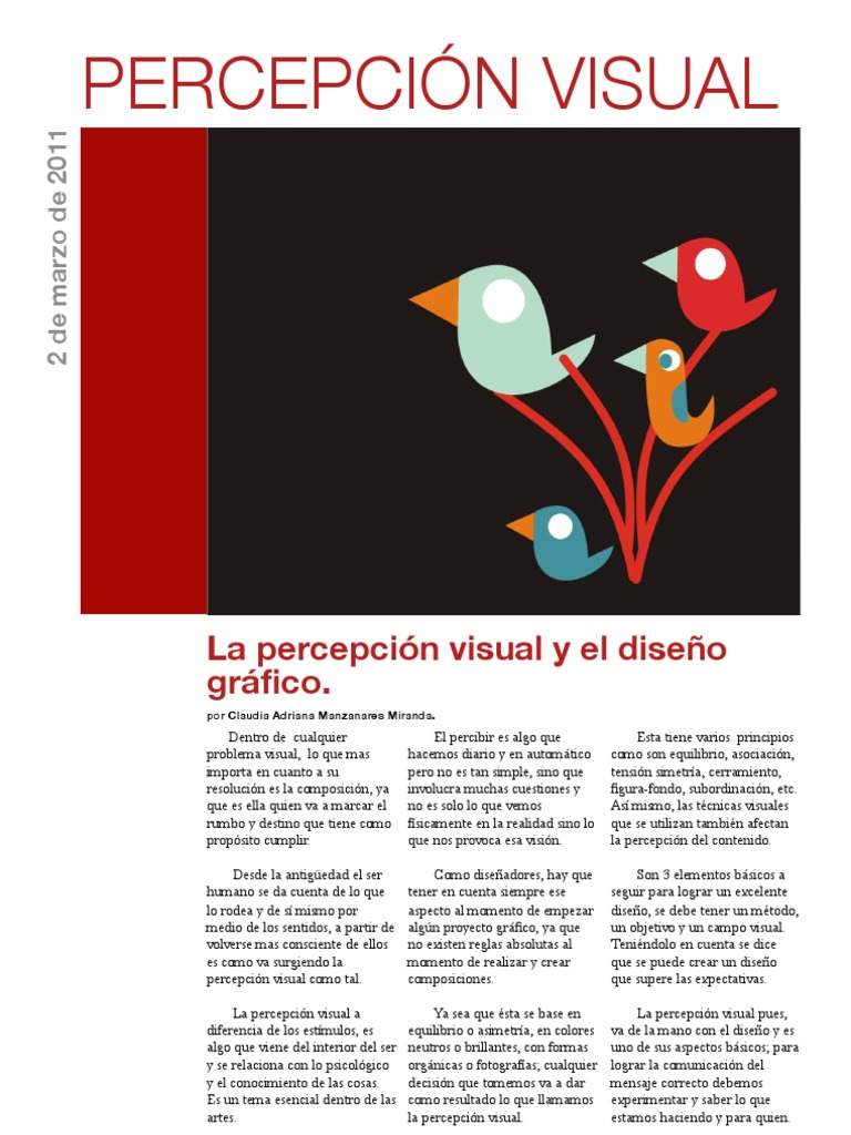 Percepción Visual y Diseño Gráfico Percepción Percepción visual