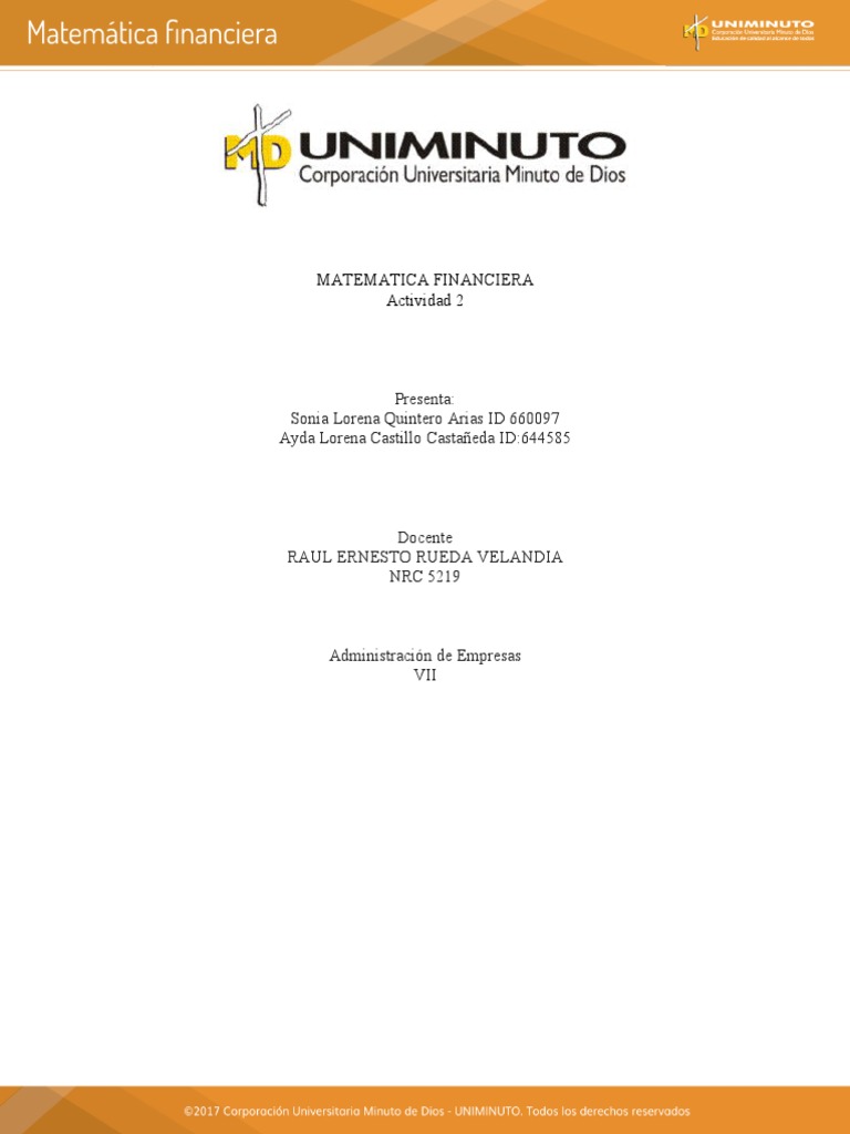 Ejercicios de Matemática Financiera | PDF | Bancos | Finanzas Matemáticas