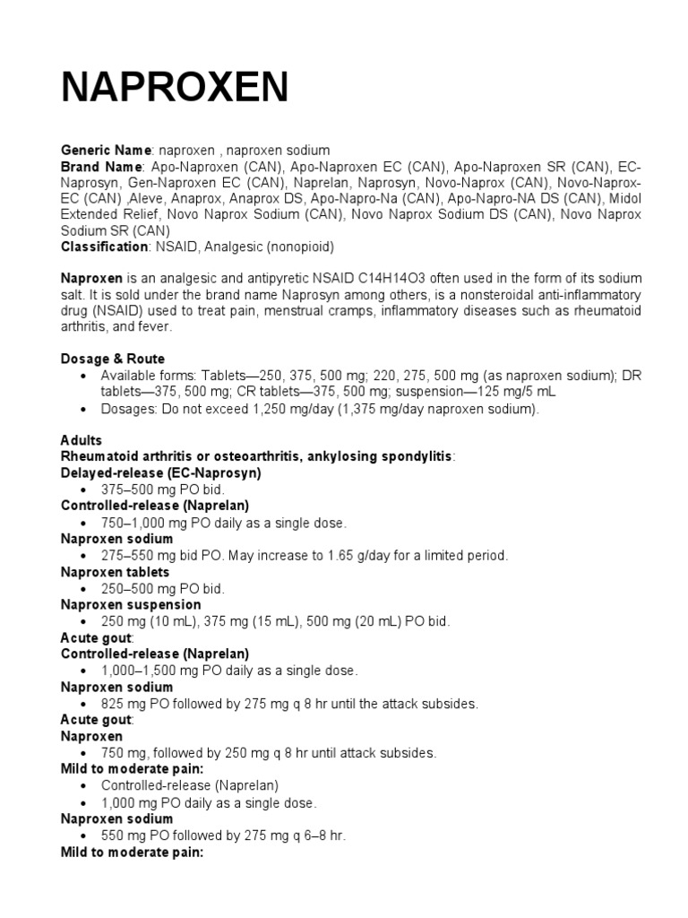 Naproxen | PDF | Clinical Medicine | Rtt