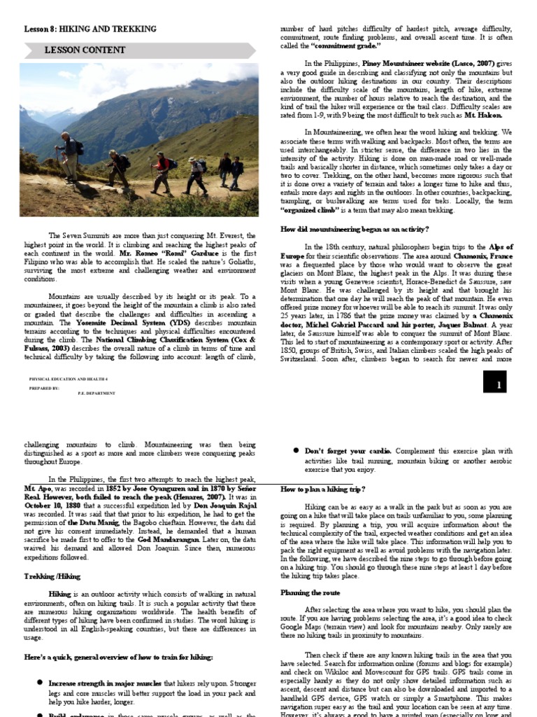 Hiking vs. Trekking: Key Differences | PDF | Hiking | Mountaineering