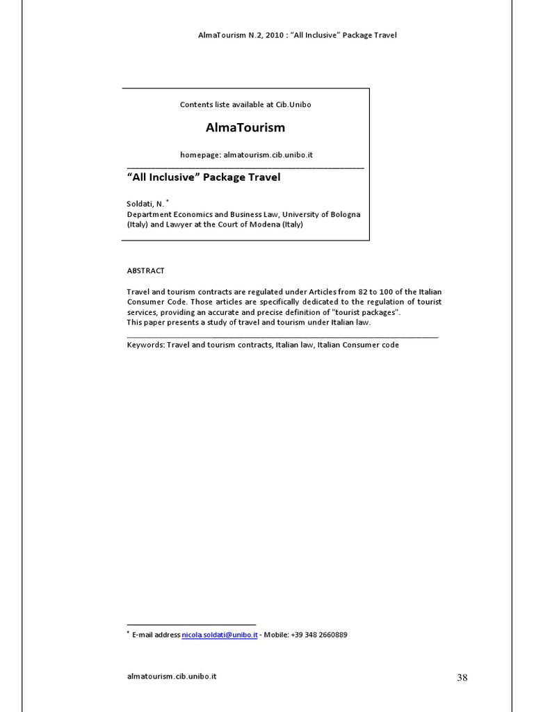  All Inclusive Package Travel PDF Sales Indemnity