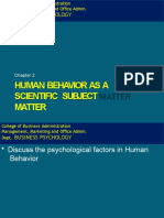 Human Behavior As A Scientific Subject Matter: Business Psychology