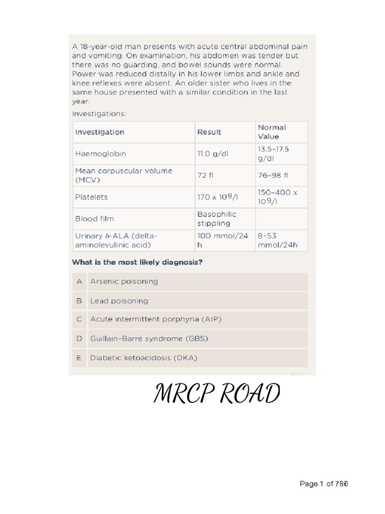 MRCP Part One Pastest 2020 Neurology
