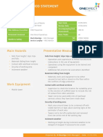 One Direct Method Statement: Main Hazards Preventative Measures