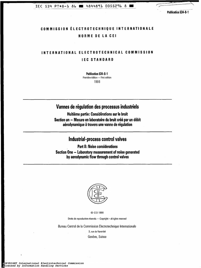 IEC 605348 1 Industrial Process Control Valves Noise