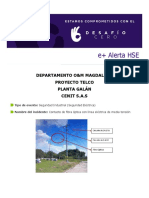 Alerta HSE 08-11-19 - Seg. Industrial - SE - Proyecto TELCO - Galán - Cenit