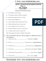 CBSE Class 5 English Revision Worksheet (18) - Adjectives