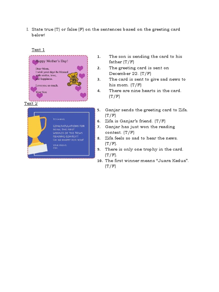 SOAL Greeting Card KL 8 PDF