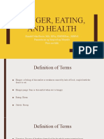 Hunger, Eating, and Health: Ronald John Recio, Ma, Rpsy, Emdrprac., Mbpss Pamantasan NG Lungsod NG Maynila Puso Mo Hihi