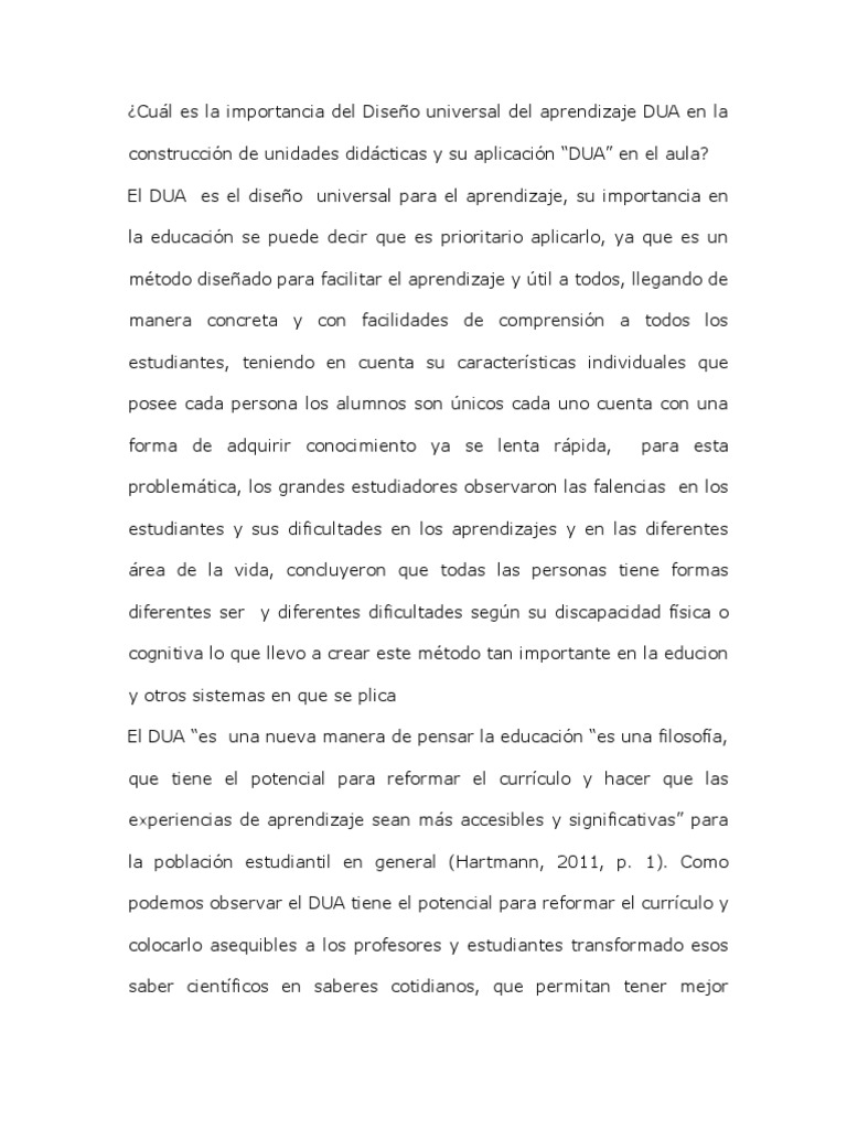 Cuál Es La Importancia Del Diseño Universal Del Aprendizaje DUA en La ...