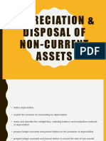 Depreciation and Disposal of Non-Current Assets