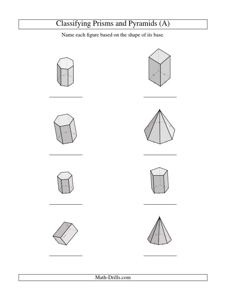 Geometry Classify Prisms Pyramids 001qp | PDF