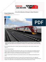 Tanzania Building Electric Rail at Half Price of Kenya's Diesel Standard Gauge Railway Line - The Standard